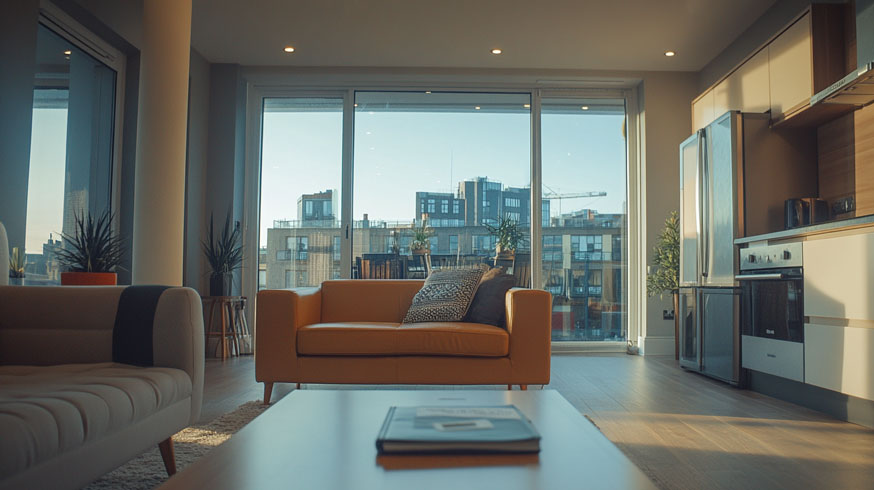 An interior shot of a modern, well-maintained rental property in South Yorkshire.